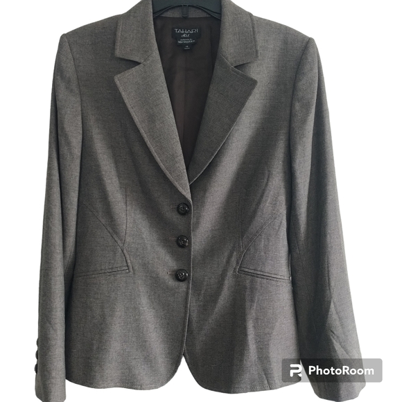 Tahari ASL Exclusively for Bloomingdales Brown Classic Blazer Jacket 10